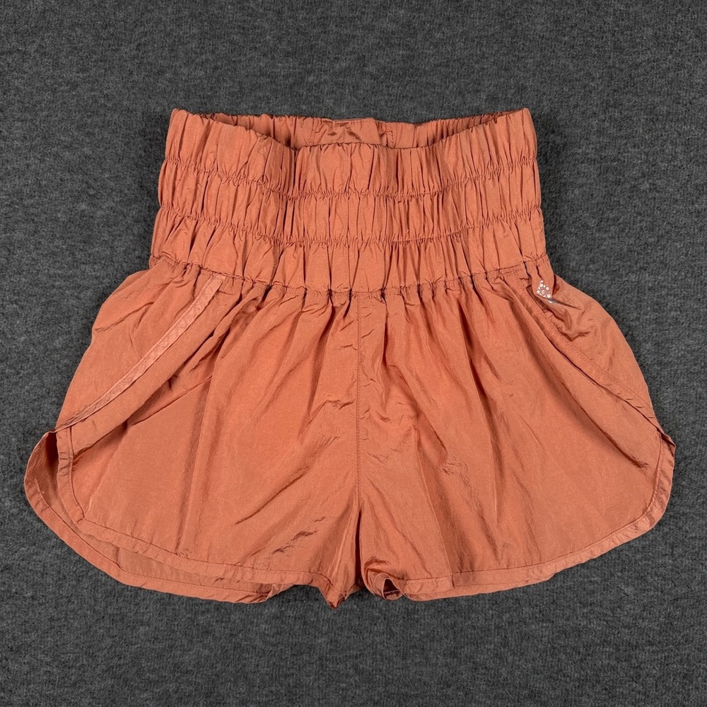 Free People FP Movement Shorts Womens Medium Orange The Way Home High Waist Gym